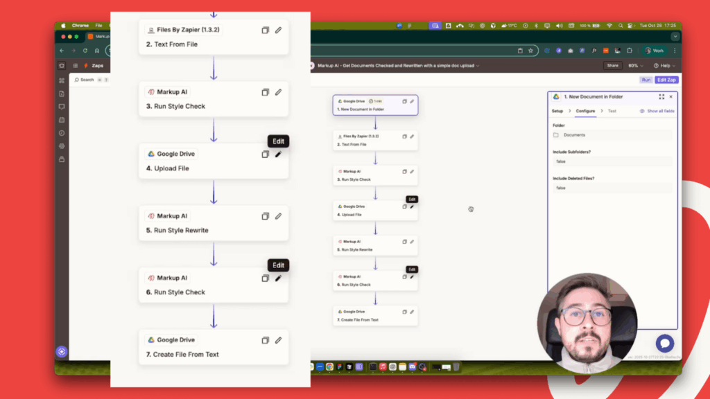 A picture of a Zapier integration using Markup AI.
