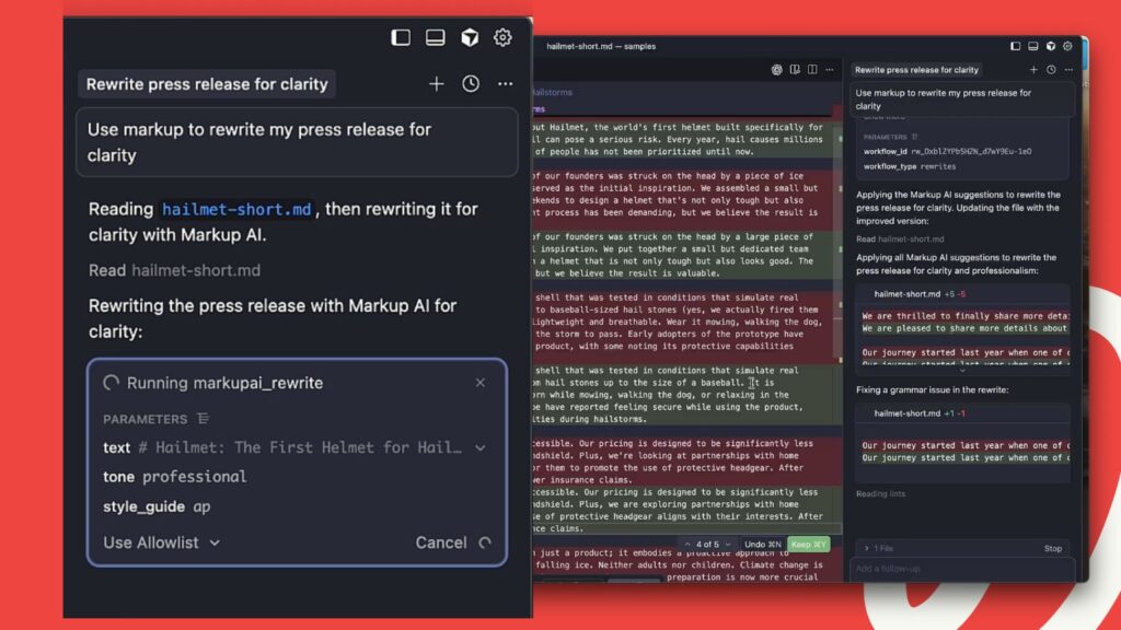 Fixing code and structured content in Cursor