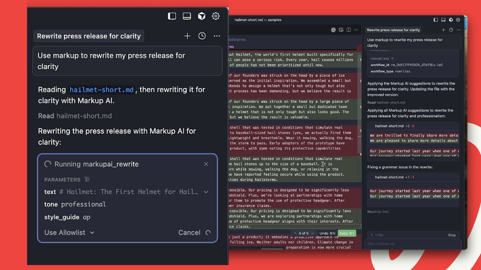Fixing code and structured content in Cursor
