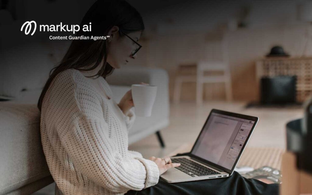 TechEdge AI poster of a person looking at a computer.