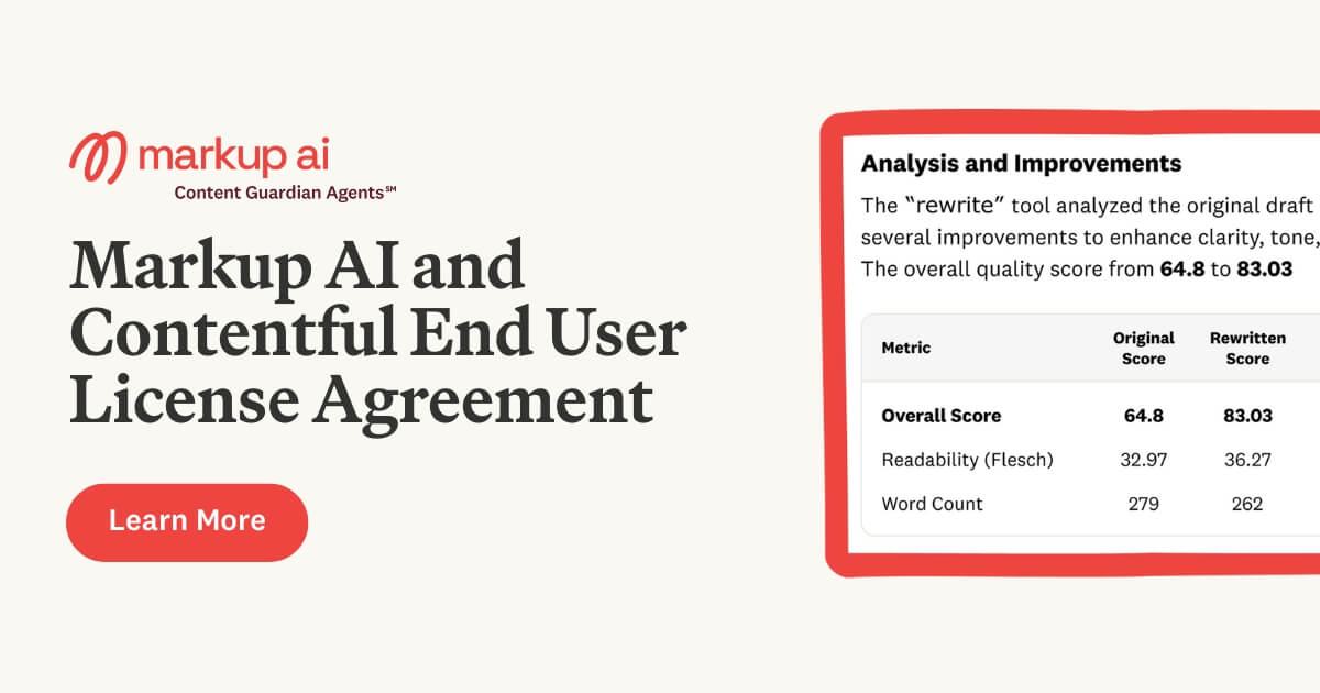 Markup AI and Contentful End User License Agreement | Markup AI