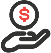 Retirement savings plan with company contribution icon