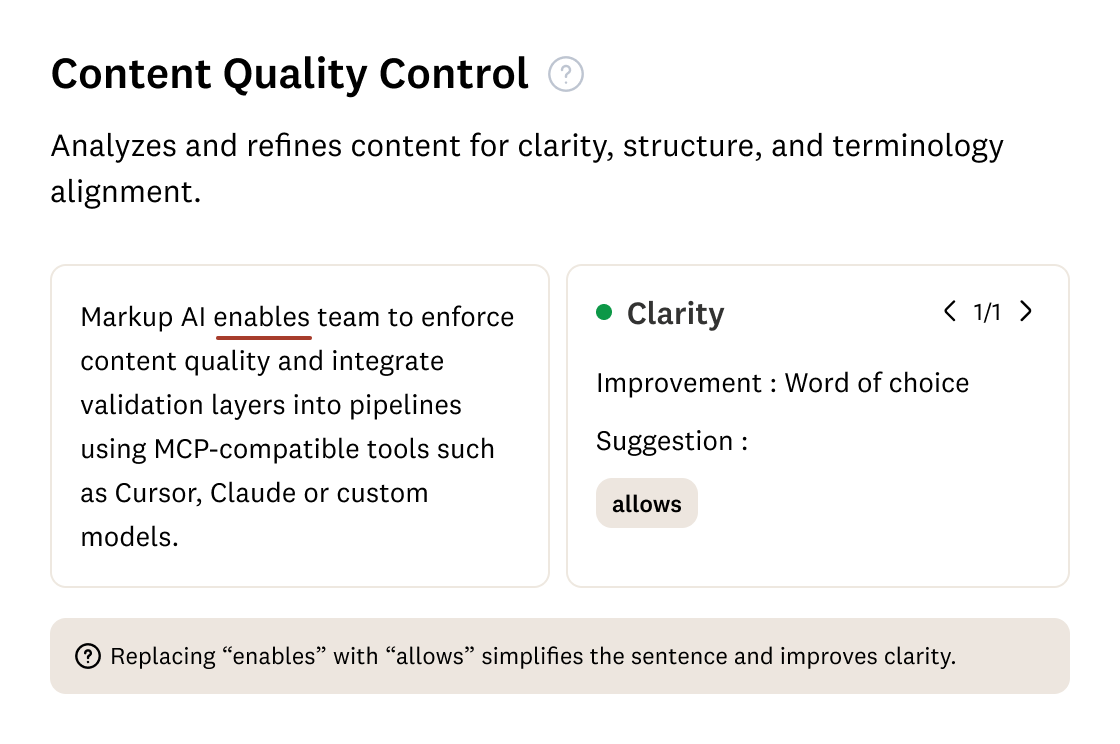 Content quality control Markup AI product shot