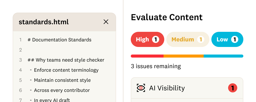 Markup AI product shot showcasing content evaluation