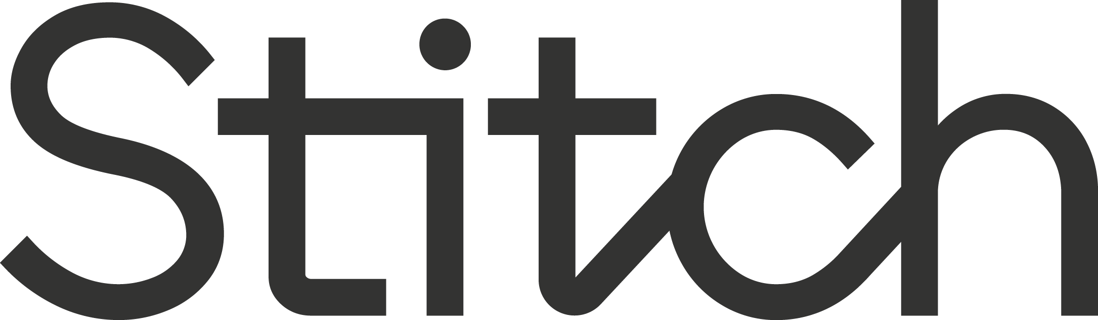 The image features the word Stitch written in bold, modern black font on a white background, evoking a sense of precision and clarity reminiscent of AI content guardrails.